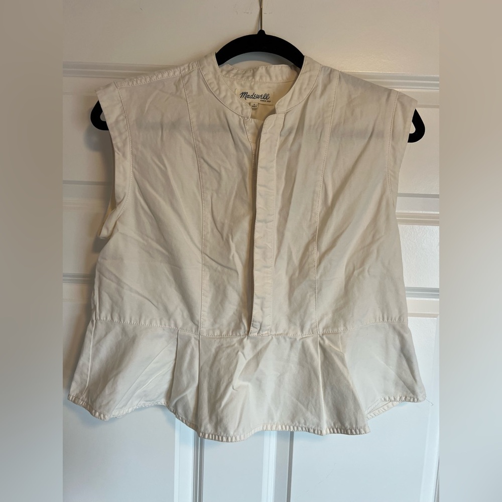 Madewell -Women's Cream Sleeveless Top